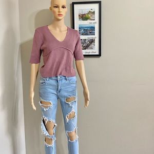 SUZY SHIER TOP DUSTY PINK TOP
